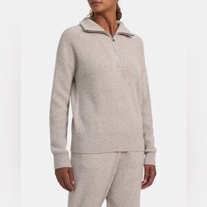 Theory  Half-Zip Sweater in Cashmere L098716R ASH MOULINE M